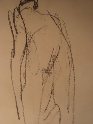 Houtskool, naakt , Paula Ceusters, België 1941