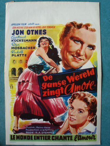 Film poster "De Ganse Wereld Zingt Amore"