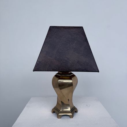 Tafellamp met faux leather kap