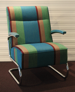DE ZAAK Design en Advies Thonet fauteuil 412 Rode Houten Outdoor Lounge Stoel Met Armleuningen Aquarel