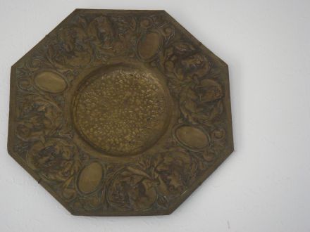 Koperen sierbord schaal 1920