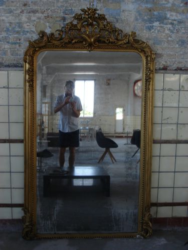 Antieke spiegel met kuif (dezaak)