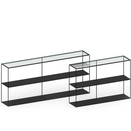 Zeus slim irony sideboard met glas (dezaak)
