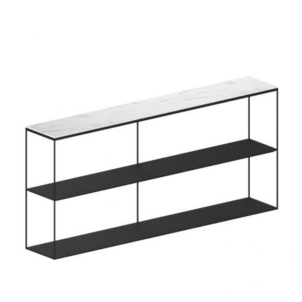 Zeus slim irony sideboard met marmer