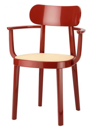 Thonet 118 met armleuning in hoogglans rood