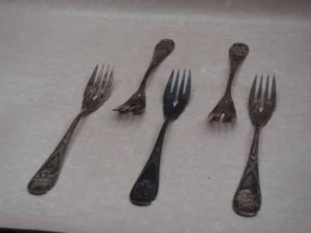 Jugendstil set vorken ± 1900