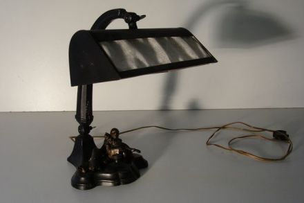 Bronzen bureaulamp Art Deco