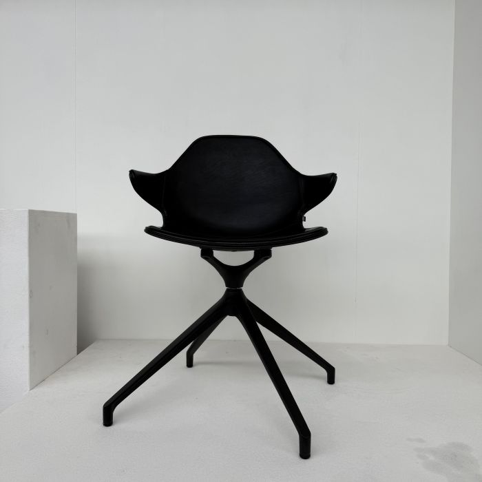 KFF draaistoel zwart leder