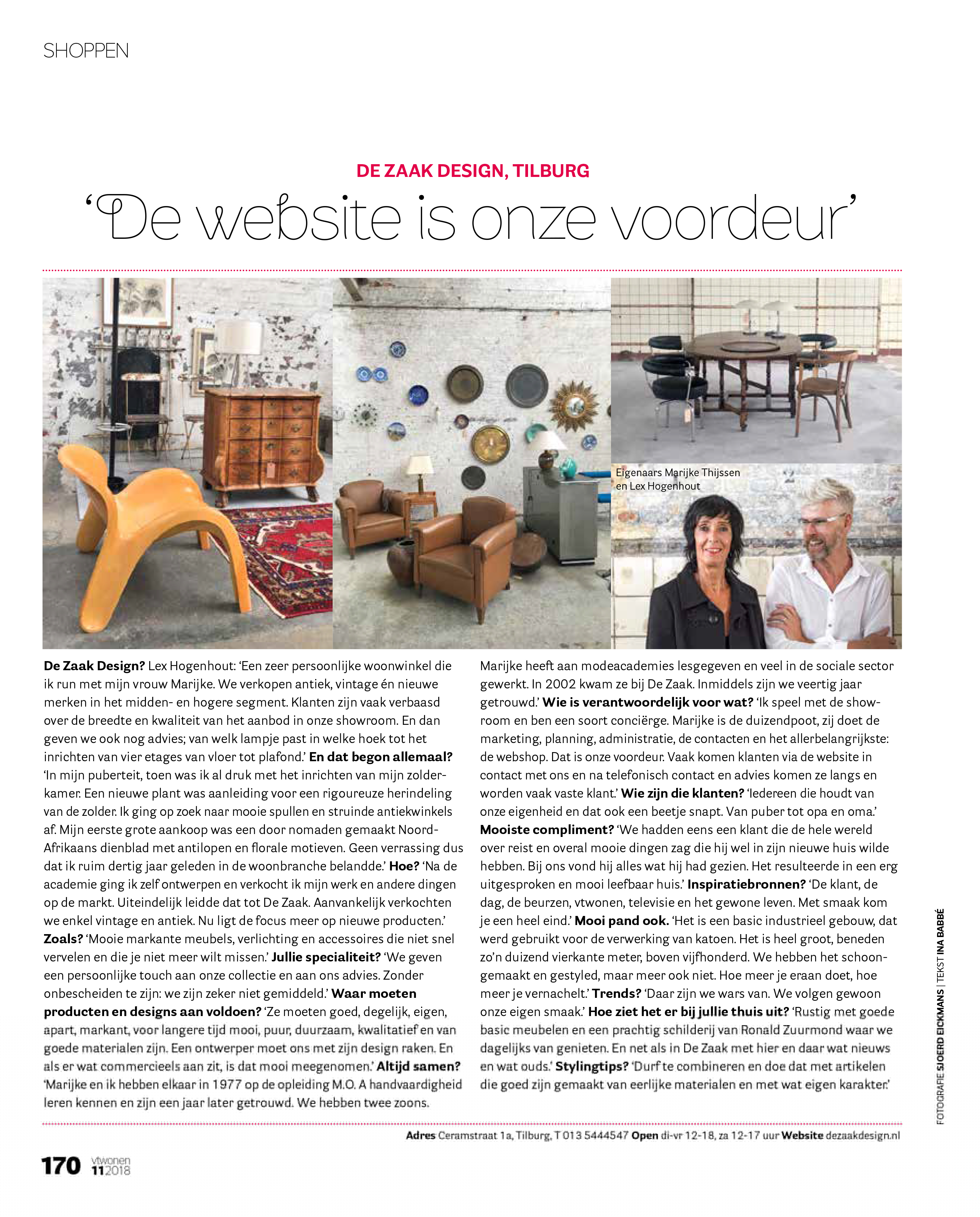 De Zaak design en advies in VT wonen